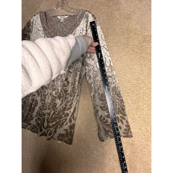 Krazy Kat Velvet Burnout Kimono Sleeve Babydoll Tunic Top Sz L Fairy Whimsigoth - Picture 9 of 16